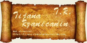 Tijana Ržaničanin vizit kartica